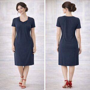 Banana Republic Cowl Neck Stretch Black Dress